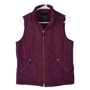 Talbots Petites Quilted Maroon Vest Size MP